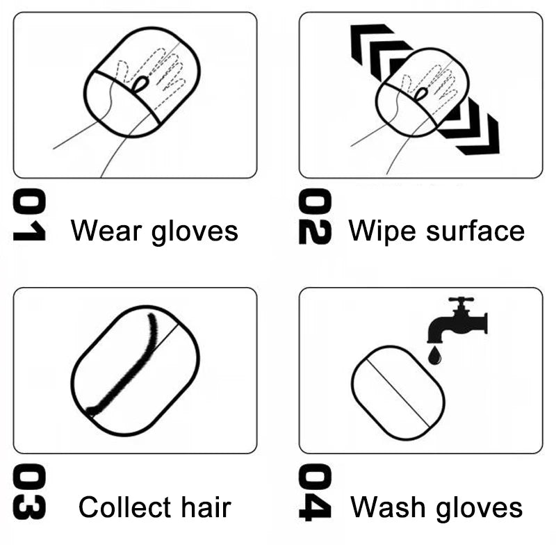 Pet Hair Removal Tool Reusable Static Removal Gloves Pet Hair Cleaning and Collection Gloves Versatile Grooming Gloves for Pet